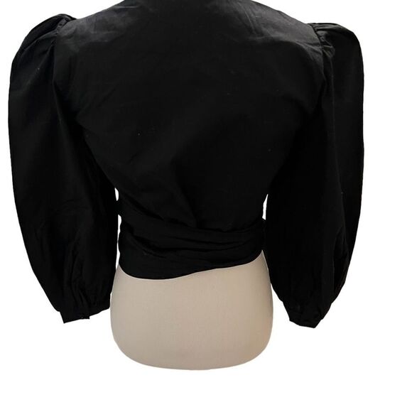 COPY - WAYF Wrap Black Blouse new. Size Med - Picture 2 of 3